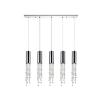 Extended 5 Light 40in Chrome Multi Light Pendant