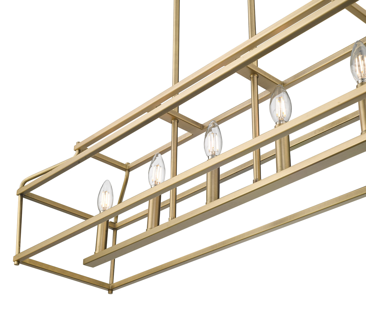 10.75'' Nellita Vintage Brass 5 Light Linear Chandelier
