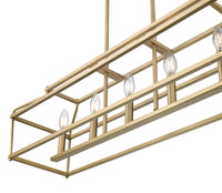 10.75'' Nellita Vintage Brass 5 Light Linear Chandelier