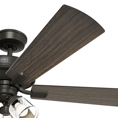 52 inch Crestfield HunterExpress Noble Bronze Ceiling Fan with LED Light Kit and Pull Chain