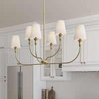 29'' Mairbourne Vintage Brass 6 Light Linear Chandelier