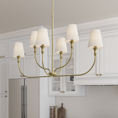 29'' Mairbourne Vintage Brass 6 Light Linear Chandelier