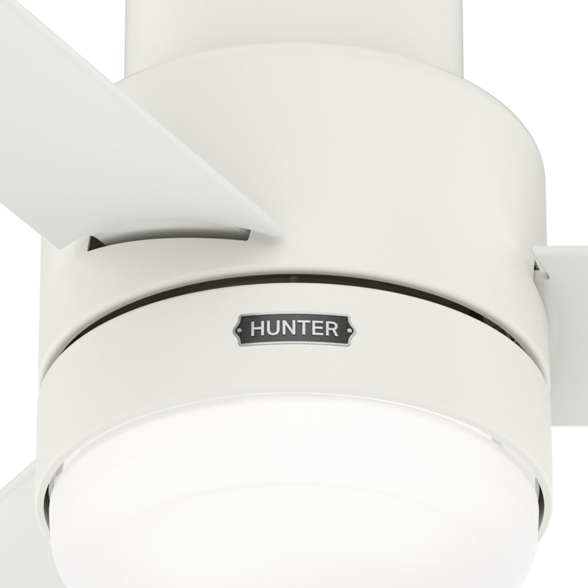 52 inch Gilmour Matte White Low Profile Damp Rated Ceiling Fan with LED Light Kit and Handheld Remote