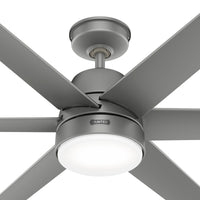 60 inch Skysail ENERGY STAR® Matte Silver WeatherMax Indoor / Outdoor Ceiling Fan with LED Light Kit and Wall Control