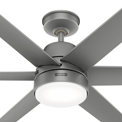 60 inch Skysail ENERGY STAR® Matte Silver WeatherMax Indoor / Outdoor Ceiling Fan with LED Light Kit and Wall Control