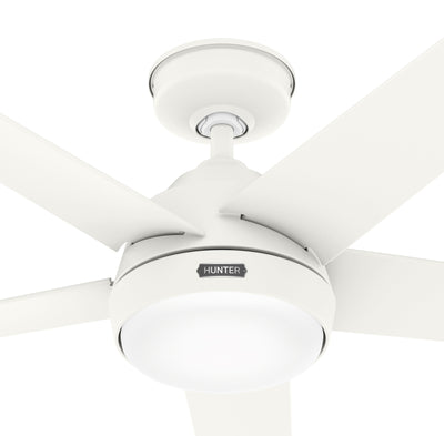 52 inch Skyflow Matte White WeatherMax Indoor / Outdoor Ceiling Fan with LED Light Kit and Wall Control
