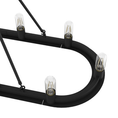 Saddlewood 46-inch 10-light Natural Black Iron Linear Chandelier