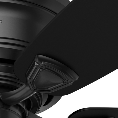 48 inch Sea Wind Matte Black Low Profile Damp Rated Ceiling Fan and Pull Chain