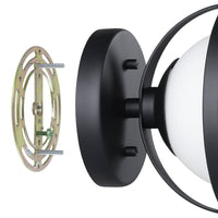 Parker 6-inch 1-light Matte Black Vanity Light with Etched Opal Glass Shade