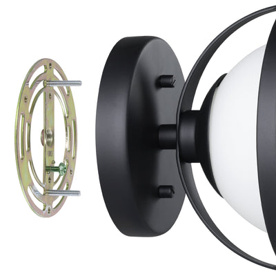 Parker 6-inch 1-light Matte Black Vanity Light with Etched Opal Glass Shade