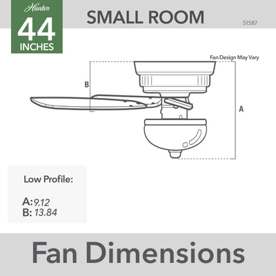 44 inch Fitzgerald Brushed Nickel Low Profile Ceiling Fan with LED Light Kit and Pull Chain