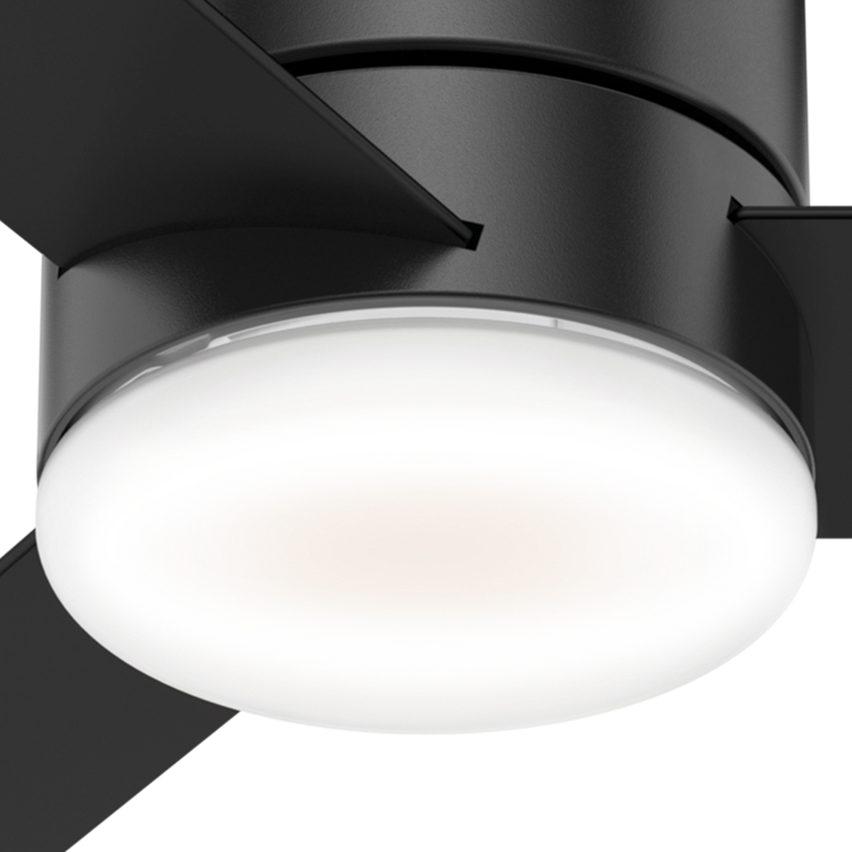 44 inch Minimus Matte Black Low Profile Ceiling Fan with LED Light Kit and Handheld Remote