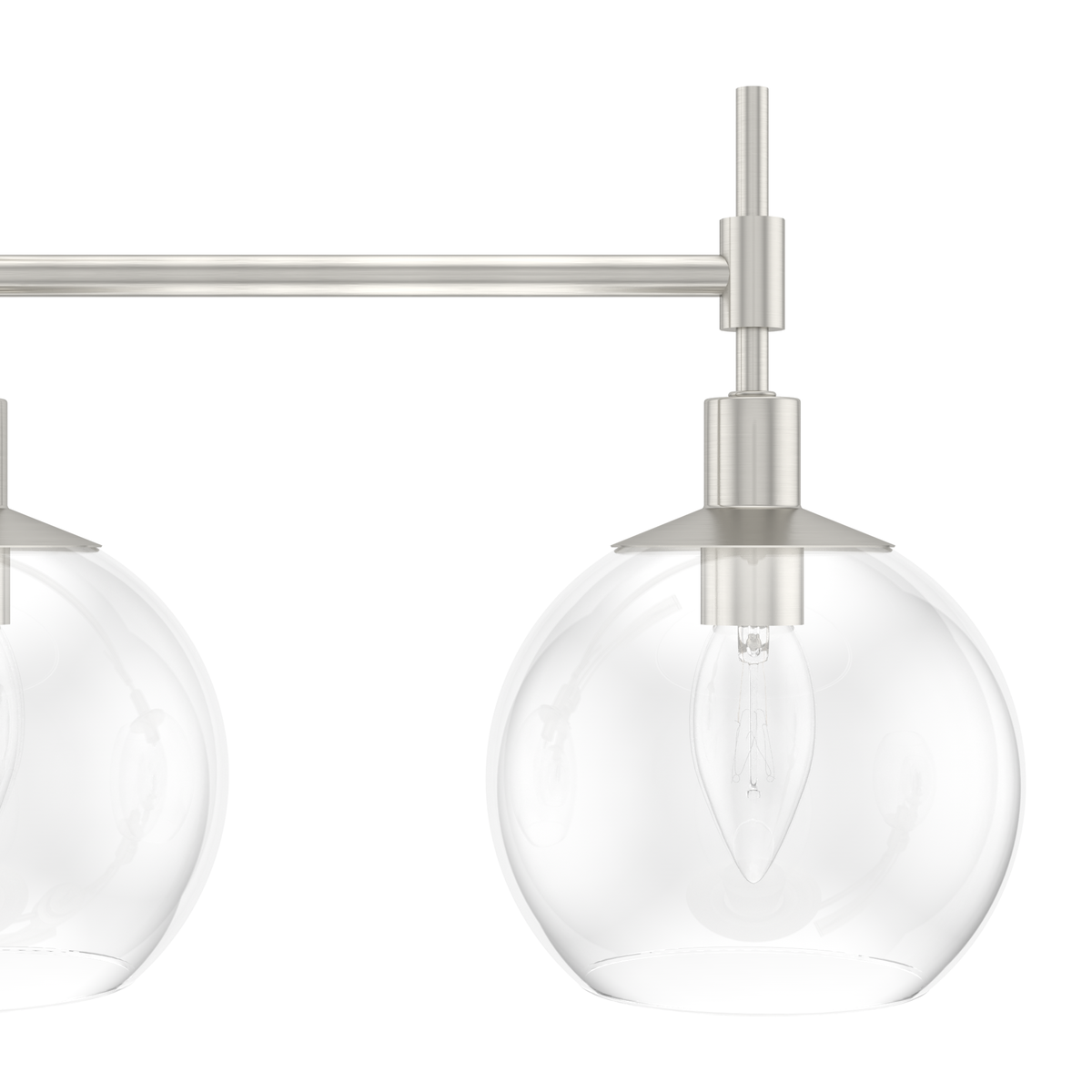Xidane 42.25-inch 5-light Brushed Nickel Linear Chandelier with Clear Glass