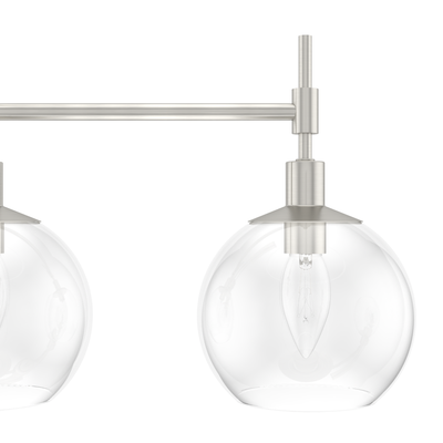 Xidane 42.25-inch 5-light Brushed Nickel Linear Chandelier with Clear Glass