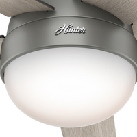 46 inch Anslee Matte Silver Low Profile Ceiling Fan with LED Light Kit and Pull Chain