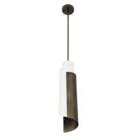 Enzio 6-inch 1-light Forged Bronze Pendant Light with Forged Bronze and Matte White Metal Shade
