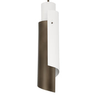 Enzio 6-inch 1-light Forged Bronze Pendant Light with Forged Bronze and Matte White Metal Shade