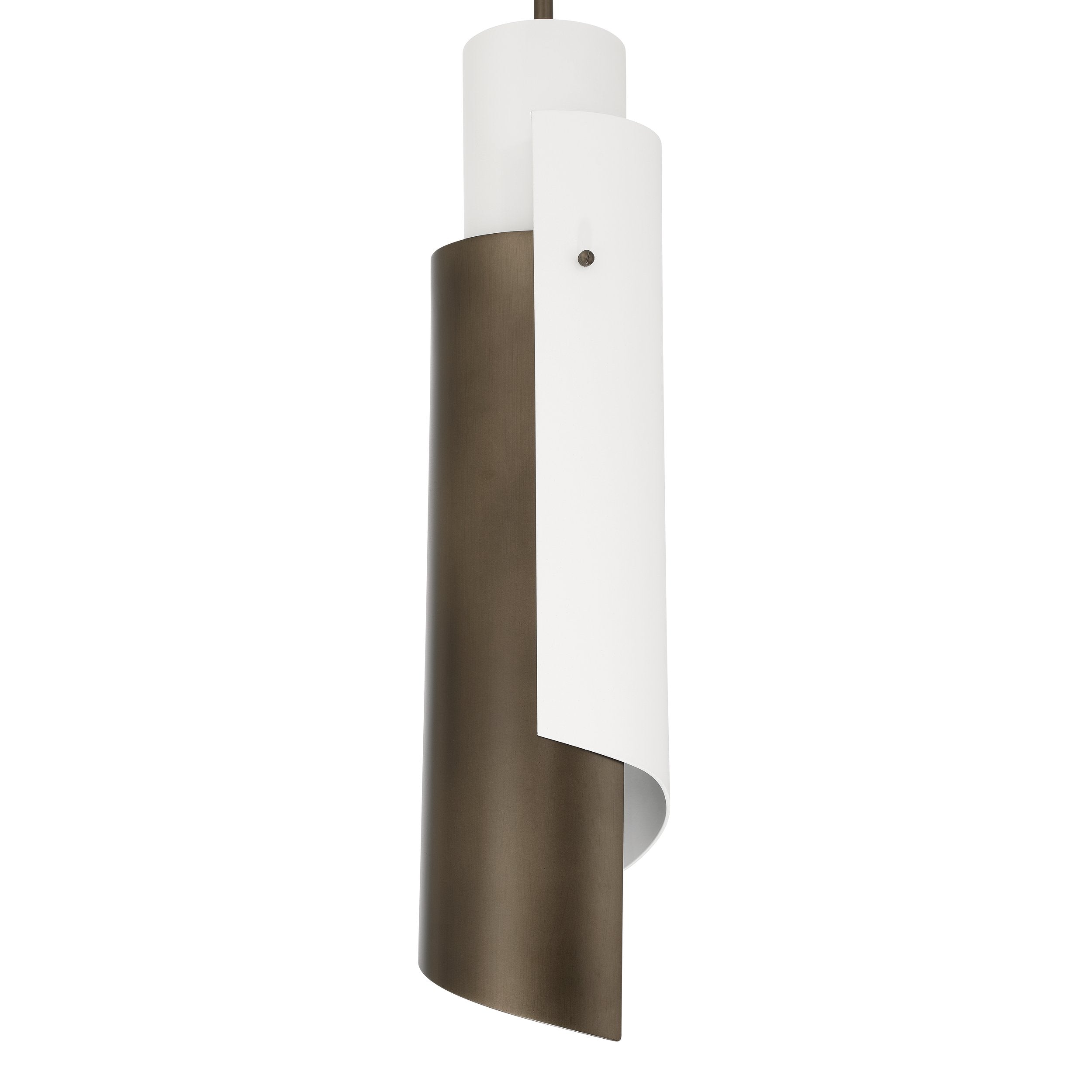 Enzio 6-inch 1-light Forged Bronze Pendant Light with Forged Bronze and Matte White Metal Shade