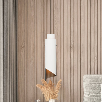 Enzio 6-inch 1-light Forged Bronze Pendant Light with Forged Bronze and Matte White Metal Shade