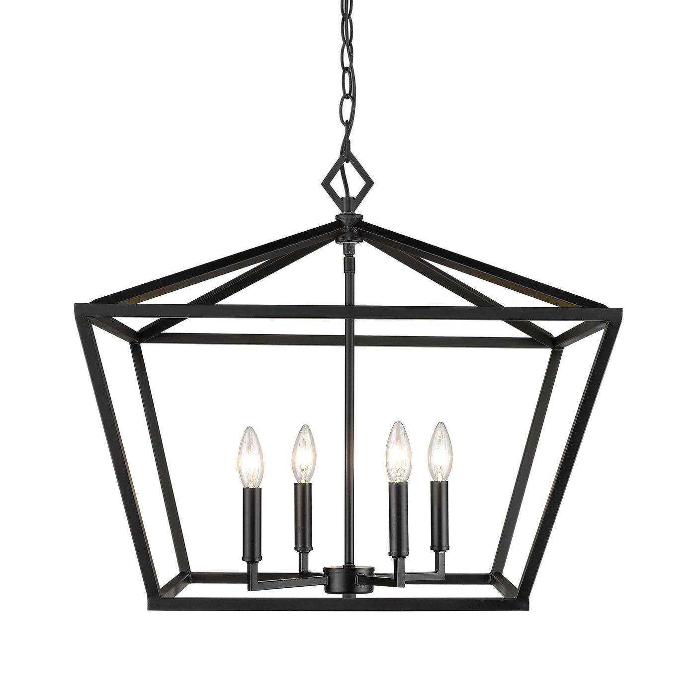 21'' Corona Matte Black 4 Light Pendant