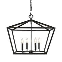 21'' Corona Matte Black 4 Light Pendant
