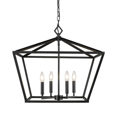 21'' Corona Matte Black 4 Light Pendant