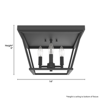 Laurel Ridge 14-inch 4-light Natural Black Iron Flush Mount Ceiling Light