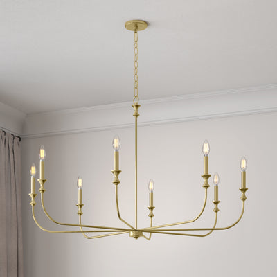31.75'' Savanne Vintage Brass 8 Light Chandelier