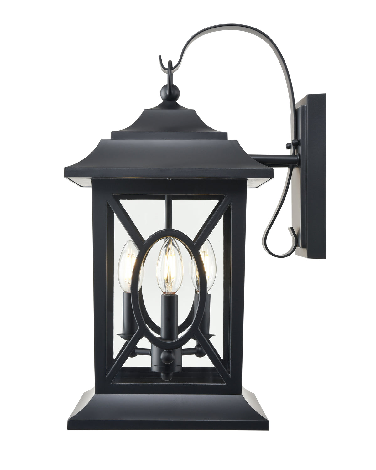 10'' Allbert Powder Coated Black 3 Light Wall Sconce