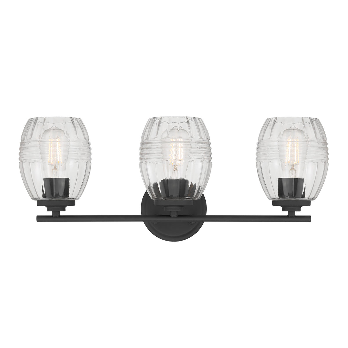 22.25'' Miravelle Matte Black 3 Light Bath Vanity