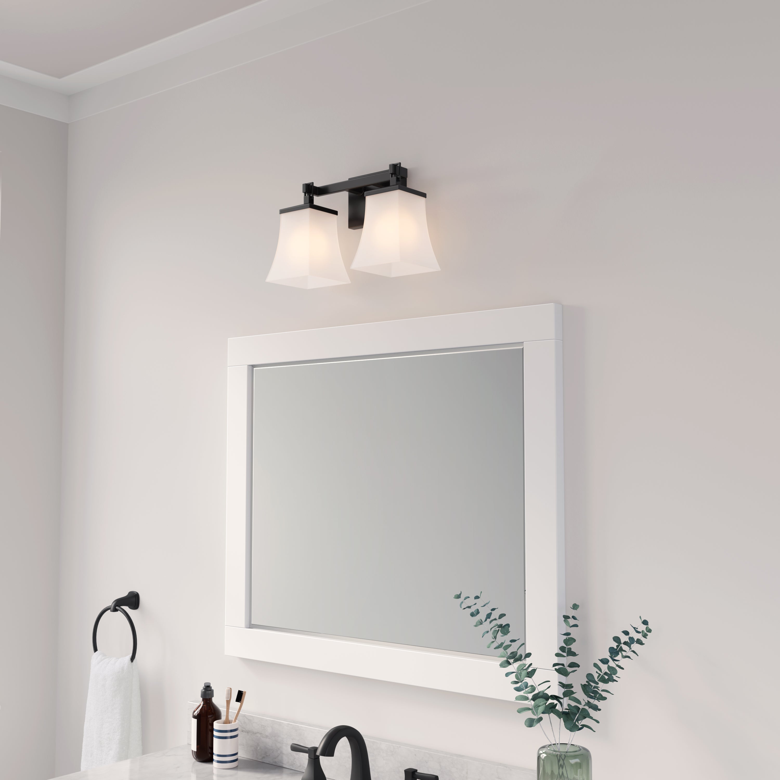 15'' Sonorra Matte Black 2 Light Bath Vanity