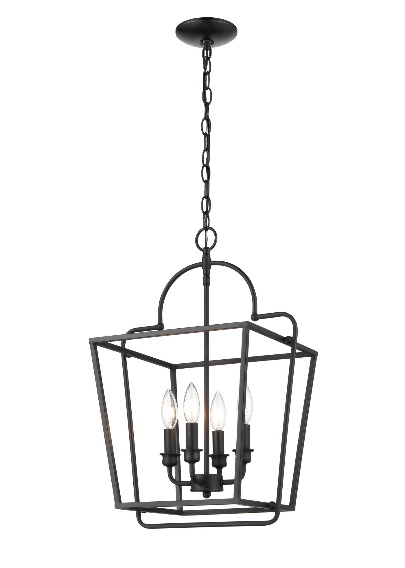 22''  Matte Black 4 Light Pendant