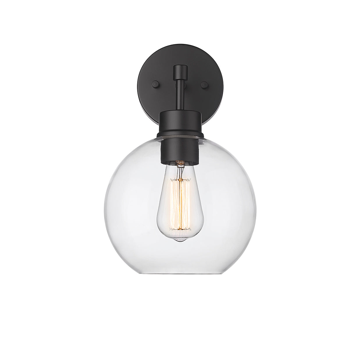 8'' Basin Powder Coated Black 1 Light Wall Sconce