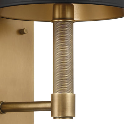 Mcgill 13-inch 1-light Natural Brass Wall Sconce with Matte Black and Gold Metal Shade