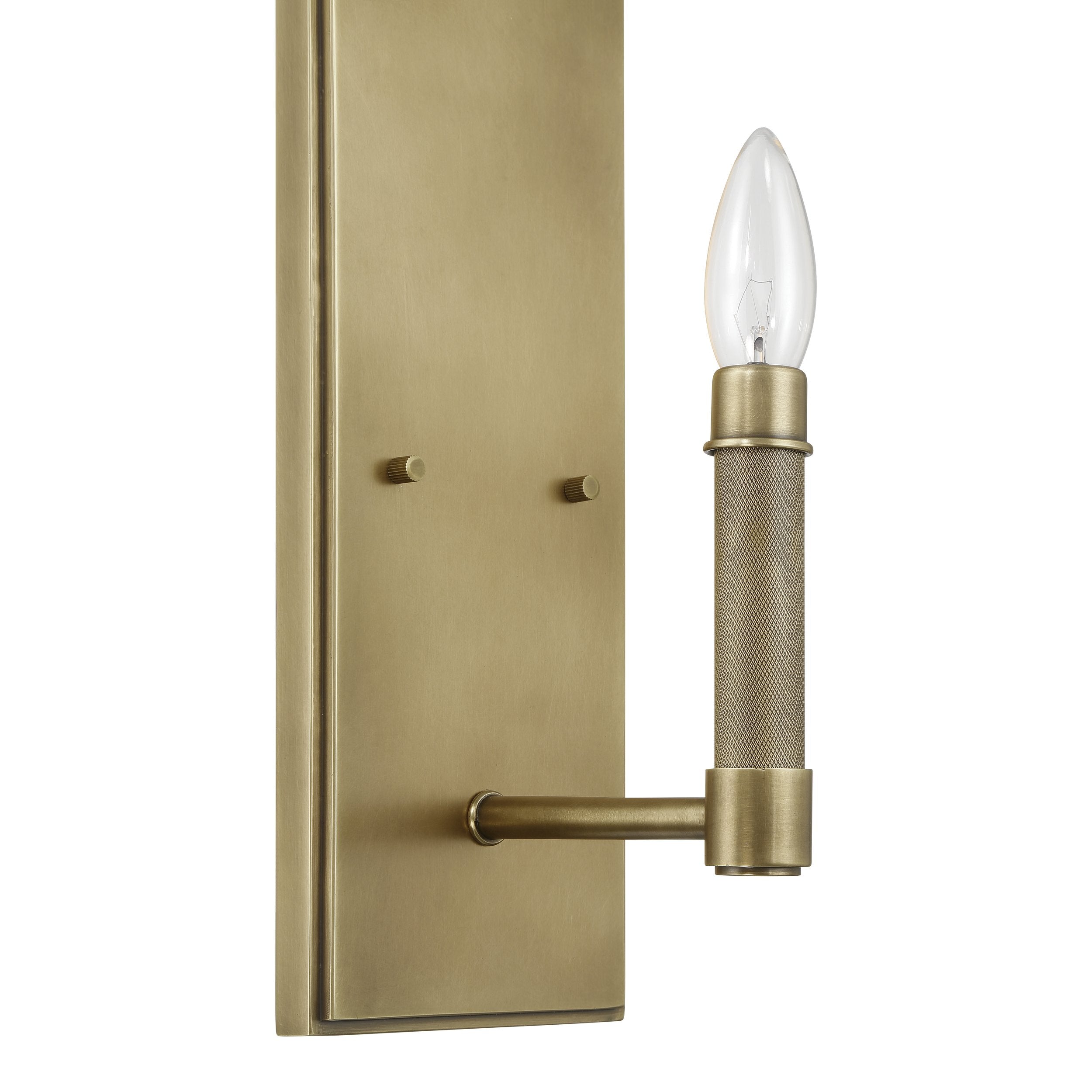 Mcgill 13-inch 1-light Natural Brass Wall Sconce with Matte Black and Gold Metal Shade