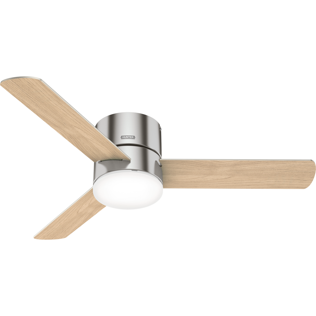 52 inch Minimus Brushed Nickel Low Profile Ceiling Fan with LED Light Kit and Handheld Remote