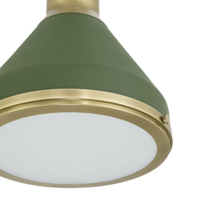 Doyle 18-inch 1-light Natural Brass Pendant Light with Matte Green Metal Shade