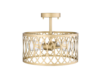 11'' Arelyn Painted Modern Gold 1 Light Semi-Flush Mount