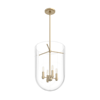 Sacha 14-inch 4-light Alturas Gold Lantern Pendant with Clear Glass