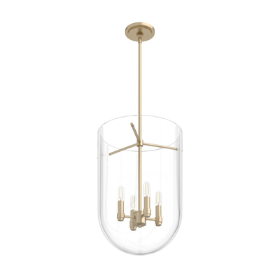 Sacha 14-inch 4-light Alturas Gold Lantern Pendant with Clear Glass