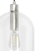 Lochemeade 9-inch 1-light Brushed Nickel Pendant with Clear Seeded Glass