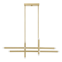 Manhattan 48-inch 12-light Brushed Gold LED Linear Chandelier