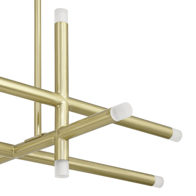 Manhattan 48-inch 12-light Brushed Gold LED Linear Chandelier