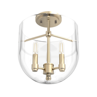 Sacha 11-inch 3-light Alturas Gold Semi-Flush Mount with Clear Glass