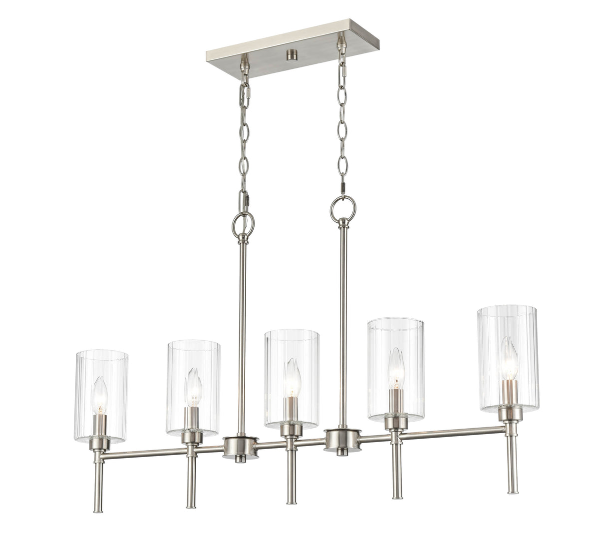 21.5'' Chastine Brushed Nickel 5 Light Linear Chandelier