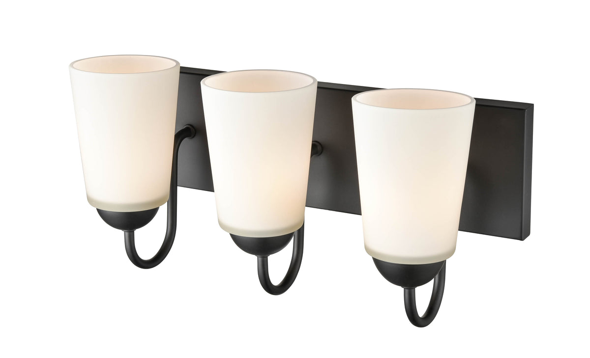 16'' Ivey Lake Matte Black 3 Light Bath Vanity
