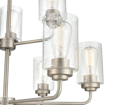 26.75'' Moven Satin Nickel 9 Light Chandelier