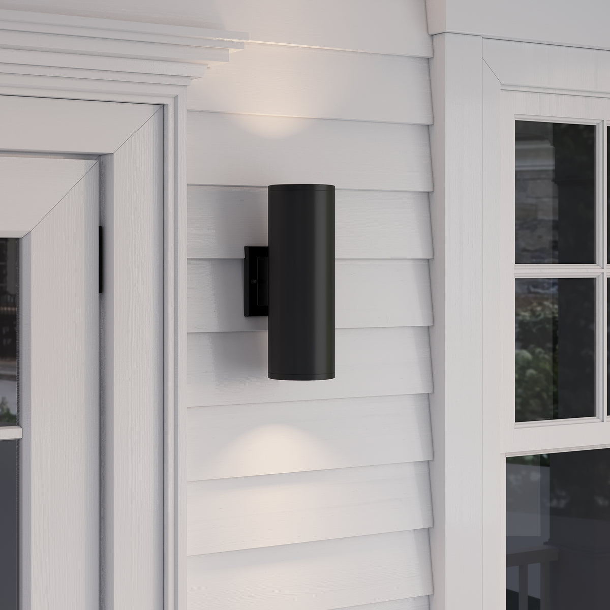 12.75-inch Vegas Powder Coated Black 2-Light Outdoor Wall Sconce