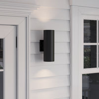 12.75-inch Vegas Powder Coated Black 2-Light Outdoor Wall Sconce