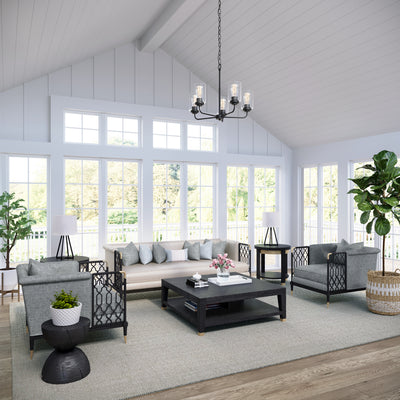 18.75'' Moven Matte Black 5 Light Chandelier